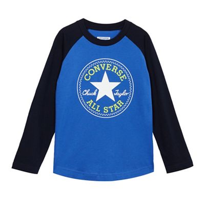 Converse Boys' blue logo print long sleeve shirt